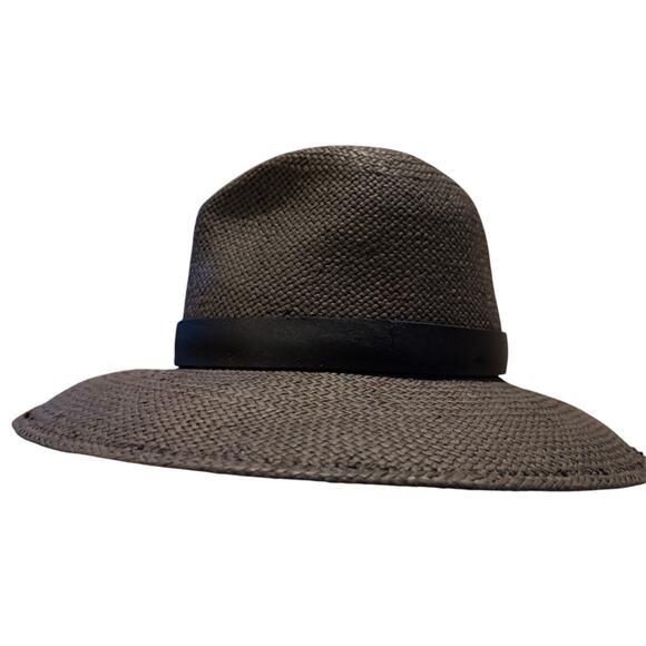 Janessa Leone Black Wide-Brim Straw Fedora main image 8